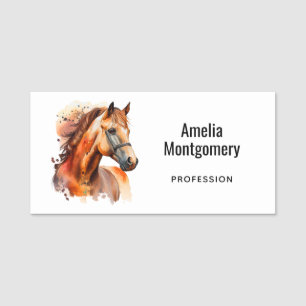 Porte-nom Beau Sorrel Horse Portrait