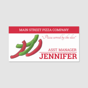 Porte-nom Bell Peppers Pizza Topings Pizzeria Italienne
