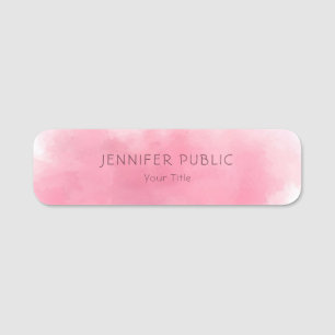 Porte-nom Belle Aquarelle rose Art Moderne Modèle chic