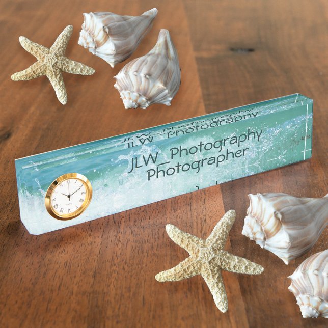 Porte-nom Belle Cresting Ocean Wave Bleu et Blanc (Créateur téléchargé)