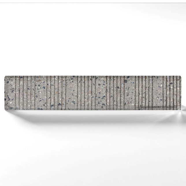 Porte-nom Béton Gris Cimetière Trottoir (Devant)