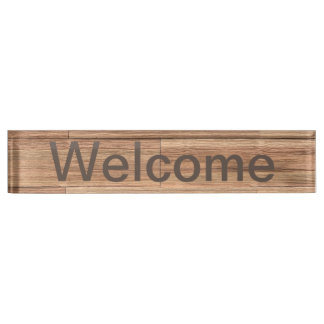 Porte-nom Bienvenue couleur bois art