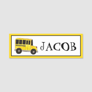 Porte-nom Big Yellow School Bus Enseignant Conducteur Éducat
