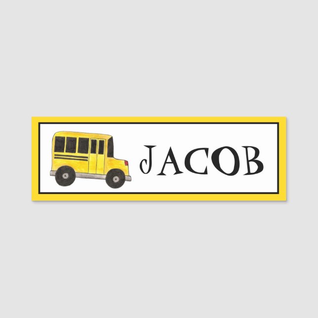 Porte-nom Big Yellow School Bus Enseignant Conducteur Éducat (Devant)
