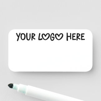 Porte-nom Black and White One Line Business Logo