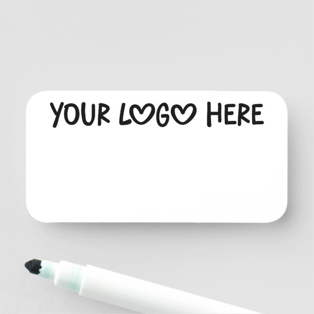 Porte-nom Black and White One Line Business Logo (En situation)