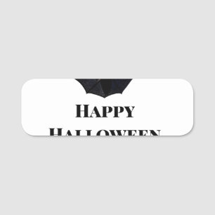 Porte-nom Black bat heureux Halloween ajouter nom texte sorc