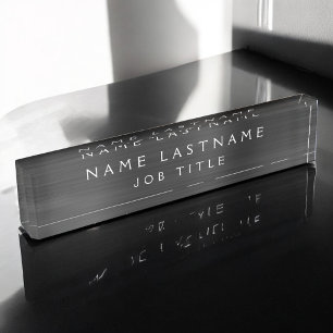 Porte-nom Black Metallic Corporate Custom Professionnel