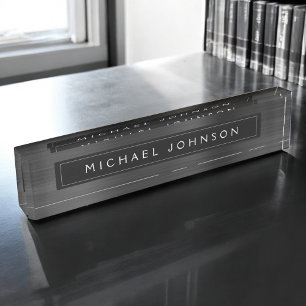 Porte-nom Black Metallic Foil Moderne Custom Professional