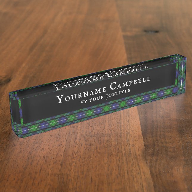 Porte-nom Black Watch Scottish Clan Tartan Plaid Motif (Taille)