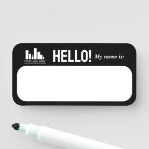Porte-nom Black Your Logo Bonjour ! Mon nom est