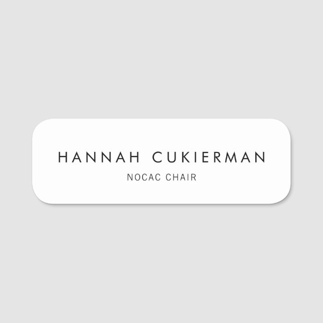 Porte-nom Blanc simple (Devant)