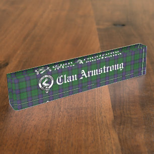 Porte-nom Blason de Clan Armstrong et tartan