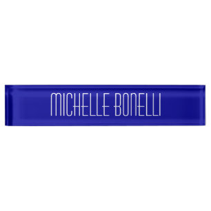 Porte-nom Bleu Blanc Agréable Charme Entreprise