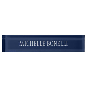 Porte-nom Bleu Blanc Agréable Charme Entreprise