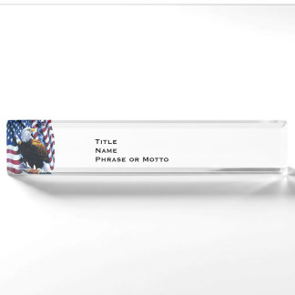 Porte-nom Bleu blanc rouge fier des Etats-Unis de drapeau
