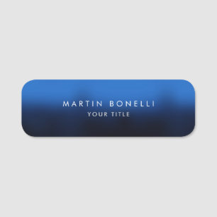 Porte-nom Bleu foncé Noir moderne minimaliste Plaque