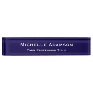 Porte-nom Bleu foncé Professionnel Plat moderne