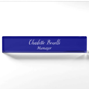 Porte-nom Bleu marin minimaliste professionnel