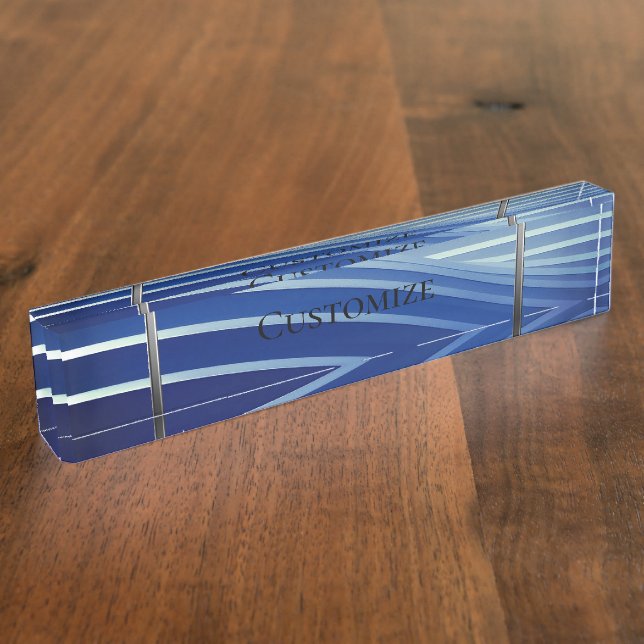 Porte-nom Bleu moderne (Taille)