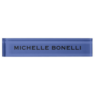 Porte-nom Bleu Moyen Minimaliste Moderne Lisible