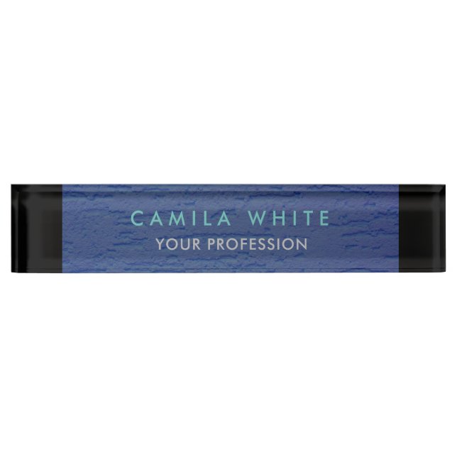 Porte-nom Bleu Mur élégant professionnel classe affaires (Devant)