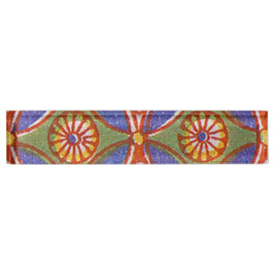 Porte-nom Bleu rouge Rustique coloré Cercle Egypte Motif d'a