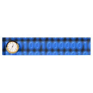 Porte-nom Bleu sur le code binaire noir