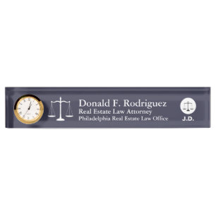 Porte-nom Bleu unique professionnel de mandataire ou de