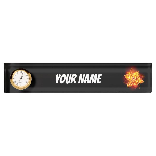 Porte-nom Blooming Fire Rose (Devant)