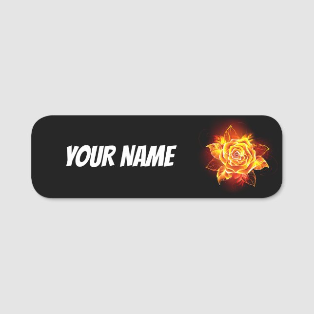Porte-nom Blooming Fire Rose (Devant)