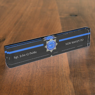 Porte-nom Blue Line mince