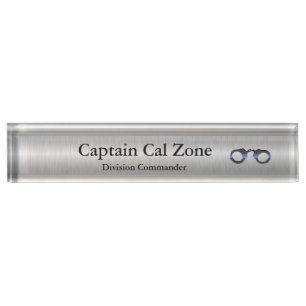 Porte-nom Blue Line mince - .999 regard argenté