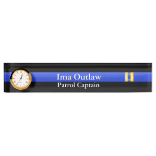 Porte-nom Blue Line mince - capitaine Bars Rank