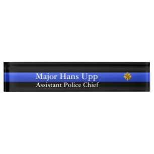 Porte-nom Blue Line mince - grade principal de groupe