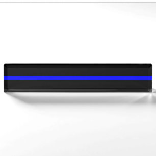 Porte-nom Blue Line mince - la police de police diminue