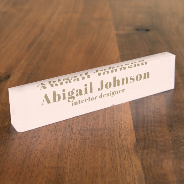 Porte-nom Blush Pink Gold Professional Nom simple (Taille)