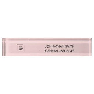 Porte-nom Blush Rose Logo de Manager Moderne pour Bureau