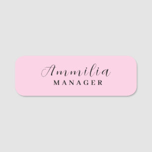 Porte-nom Blush Rose Monogramme   Minimaliste Féminine Moder