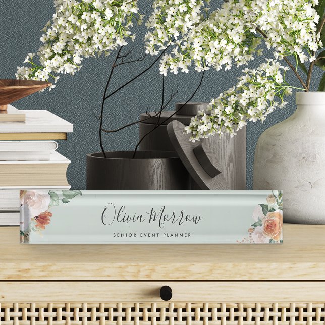 Porte-nom Boho Blooms | Floral d'aquarelle moderne (Créateur téléchargé)
