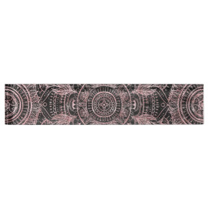 Porte-nom Boho Rose Gold Grey Mandala Design élégant