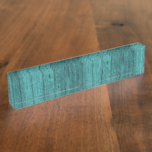 Porte-nom bois bleu