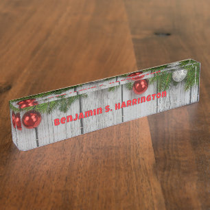 Porte-nom Bois de Noël Saison des Fêtes