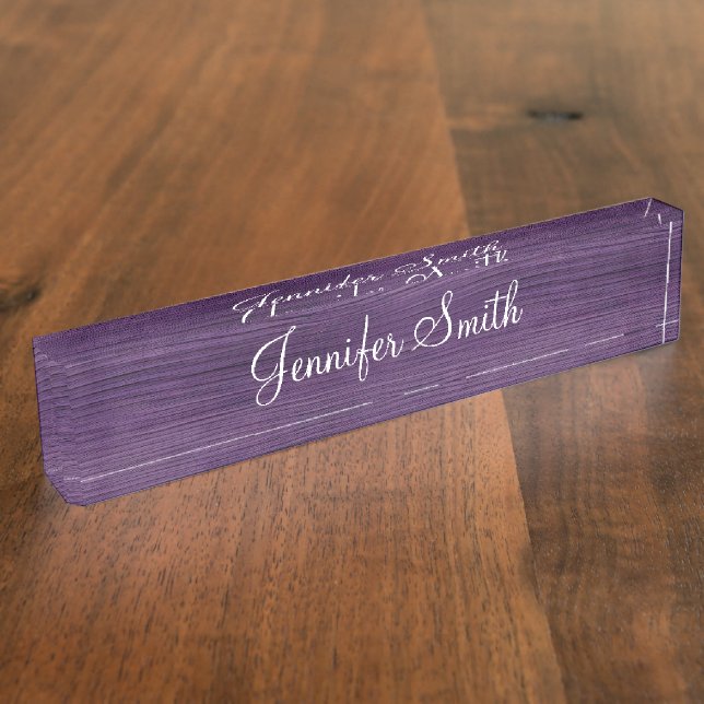 Porte-nom Bois Violet Faux (Taille)