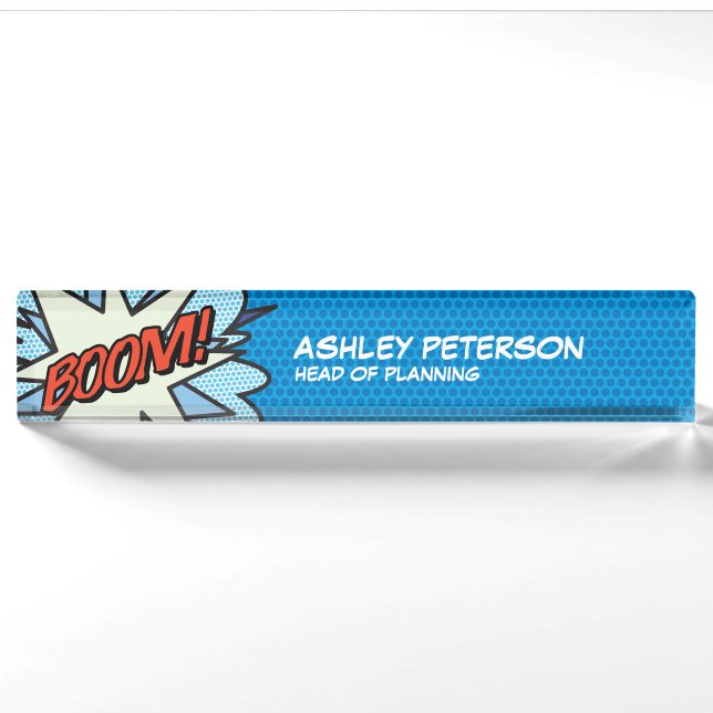 Porte-nom BOOM Fun Retro (Devant)