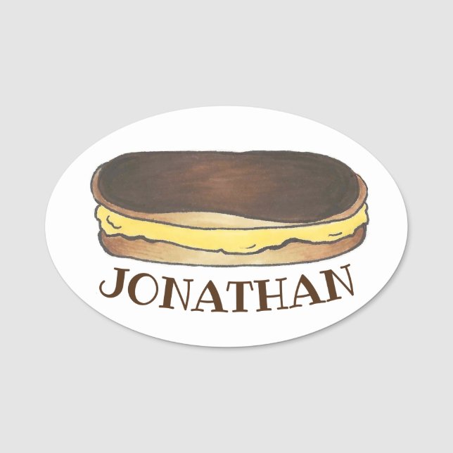 Porte-nom Boston Cream Eclair French Pastry Bakou Dessert (Devant)