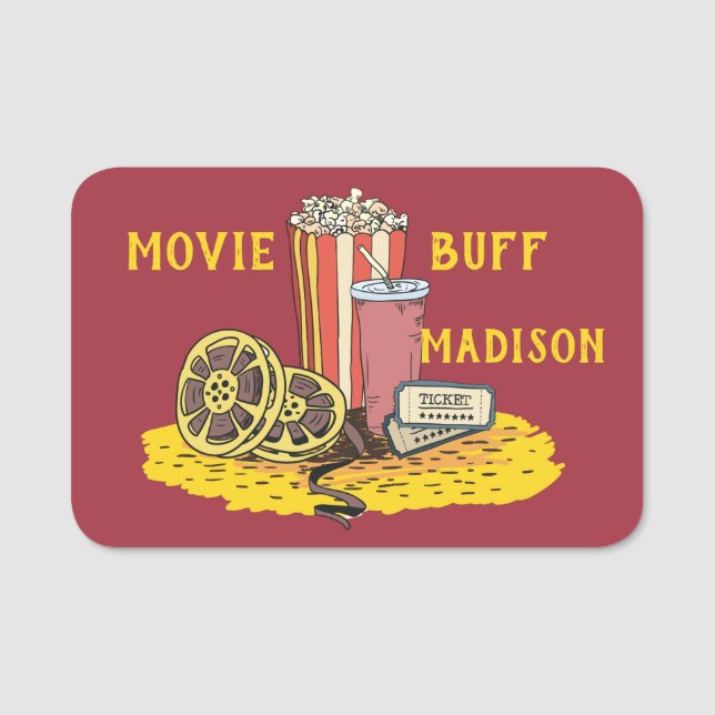 Porte-nom Bouffée de film texte personnalisé (Devant)