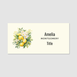 Porte-nom Bouquet de citron avec fleurs blanches
