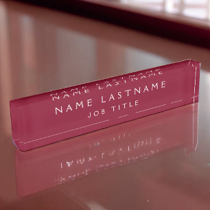 Porte-nom Bourgogne Blanc Moderne Élégant Classe Professionn