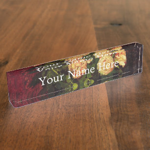 Porte-nom Bowl avec Peonies et Roses, Vincent van Gogh.